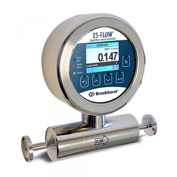 ES-FLOW™ el medidor/ controlador de caudal ultrasónico para líquidos más pequeño del mundo