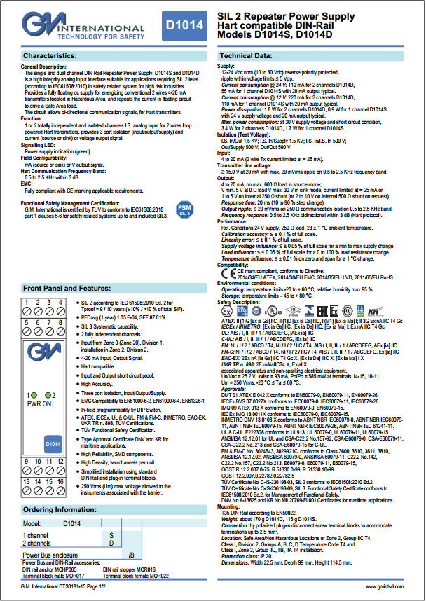 pdf Aislador galvánico D1014S