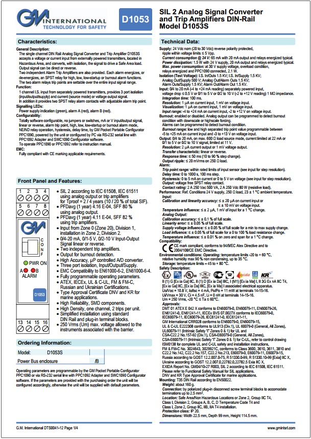 pdf Aislador galvánico D1053S