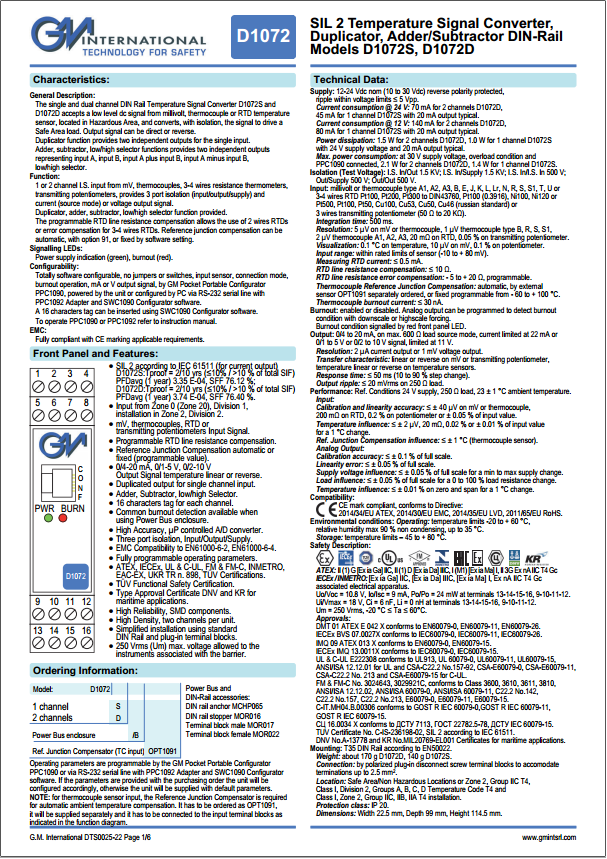 pdf Aislador galvánico D1072S