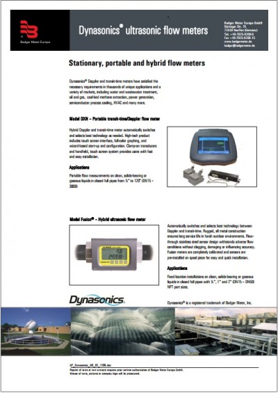 Dynasonics ultrasonic flow meter